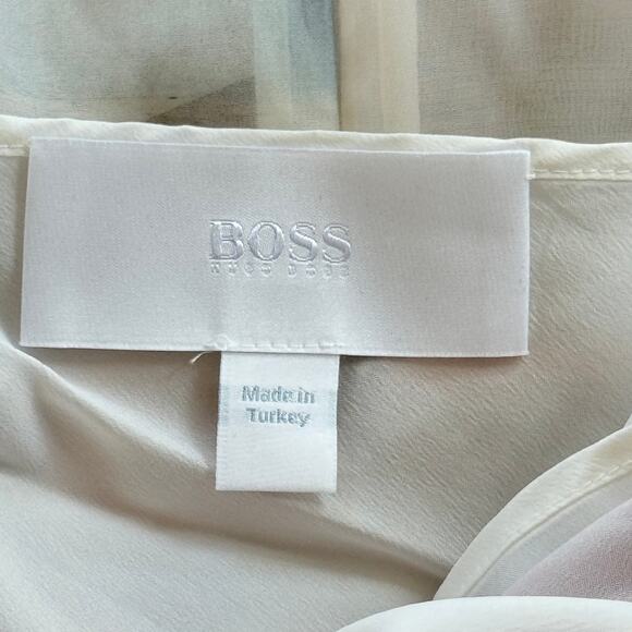 Hugo Boss Asymmetrical Difuna Silk Blend Collage Print Cocktail Dress Size 12 - Picture 7 of 8